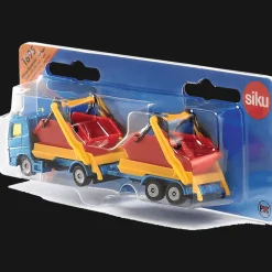 Ciężarówka z pojemnikiem i przyczepą