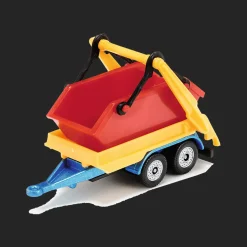 Ciężarówka z pojemnikiem i przyczepą