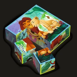 Drewniane klocki puzzle, Król Lew