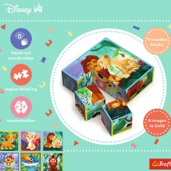 Drewniane klocki puzzle, Król Lew