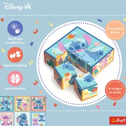 Drewniane klocki puzzle, Lilo i Stitch