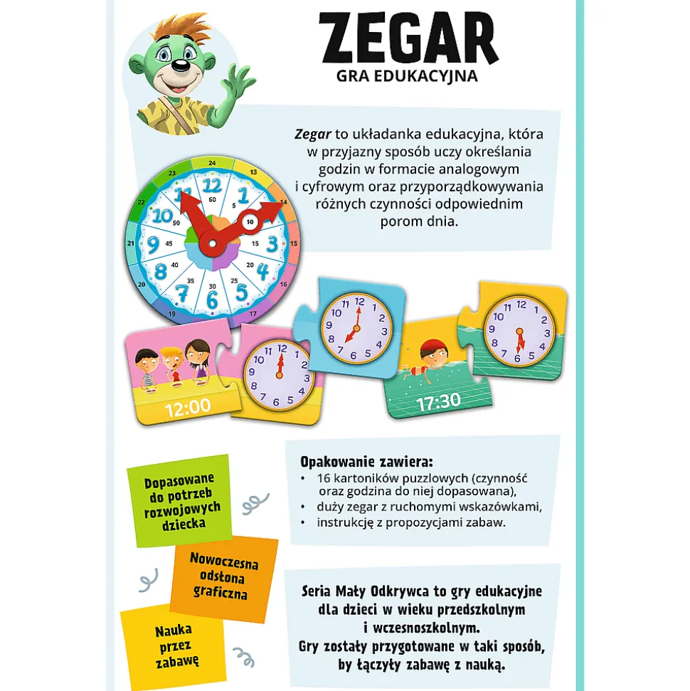 Gra dla dzieci Zegar, Mały Odkrywca
