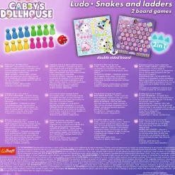 Gra klasyczna 2w1 Chińczyk, Węże i drabiny Koci Domek Gabi