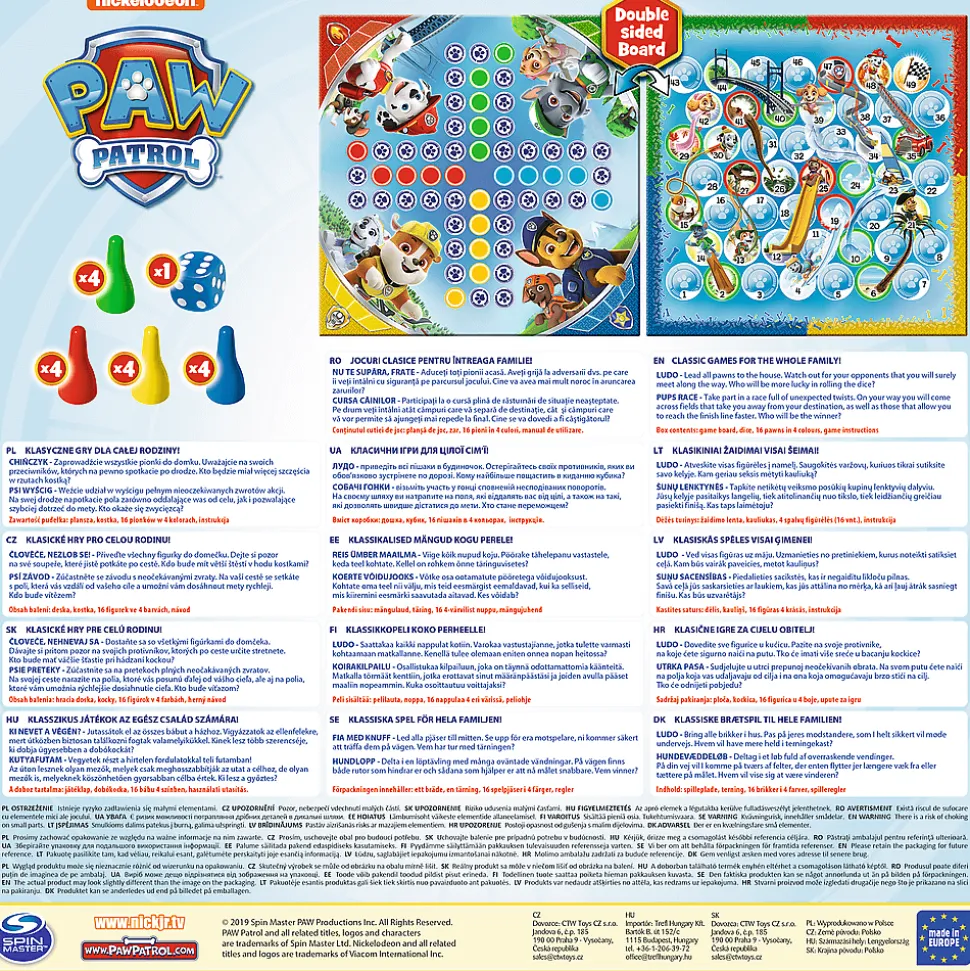 Gra planszowa 2w1 Chińczyk Psi Patrol