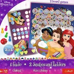 Gra planszowa 2w1 Chińczyk, Węże i drabiny Princess