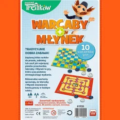 Gra planszowa Warcaby i Młynek Rodzina Treflików
