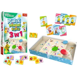 Gra rodzinna Rodzina Treflików 3w1 Domino Pchełki Kuku Trefliki