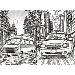 Książka aktywizująca Auta, kolorowanka