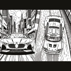 Książka aktywizująca Auta, kolorowanka