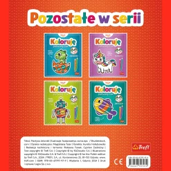 Książka aktywizująca Bobaski i Miś, Koloruję pierwszy raz. Pojazdy