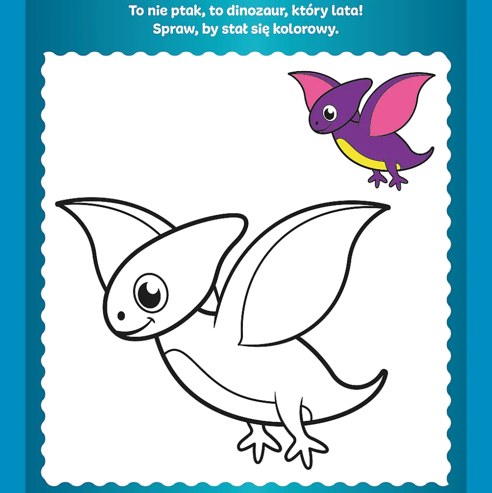 Książka aktywizująca Bobaski i Miś, Koloruję pierwszy raz. Dinozaury