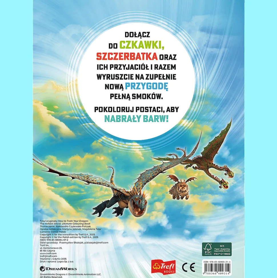Książka aktywizująca Jak wytresować smoka, kolorowanki