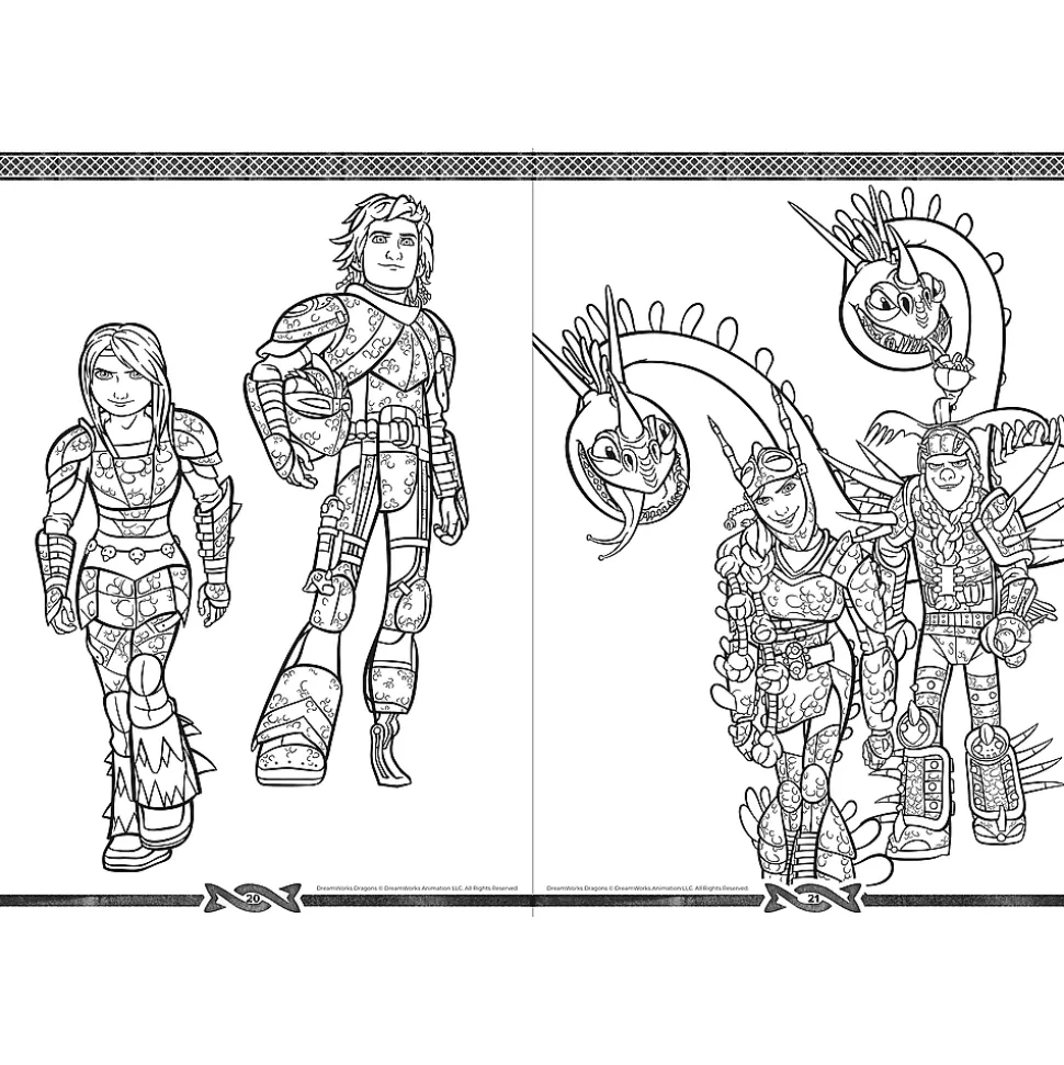 Książka aktywizująca Jak wytresować smoka, kolorowanki