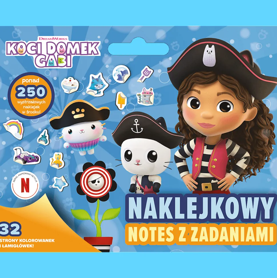 Książka aktywizująca Koci Domek Gabi. Naklejkowy notes z zadaniami