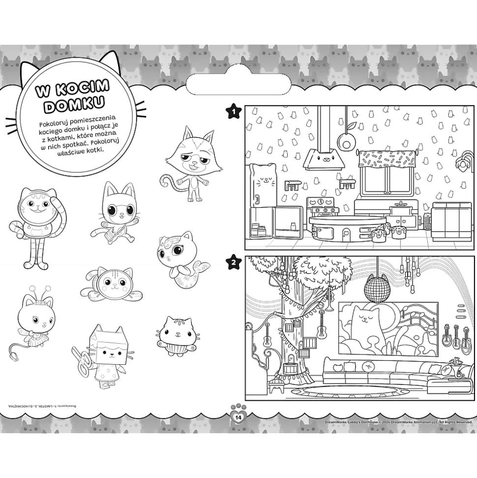 Książka aktywizująca Koci Domek Gabi. Naklejkowy notes z zadaniami