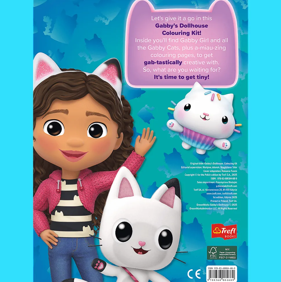 Książka aktywizująca Koci Domek Gabbi, kolorowanka