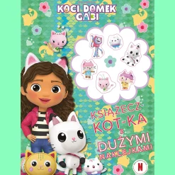 Książka aktywizująca Koci Domek Gabi. Książecz-kot-ka z dużymi naklejkami