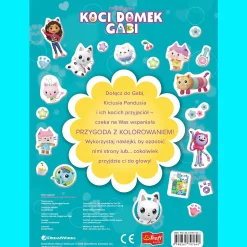 Książka aktywizująca Koci Domek Gabi. Książecz-kot-ka z dużymi naklejkami