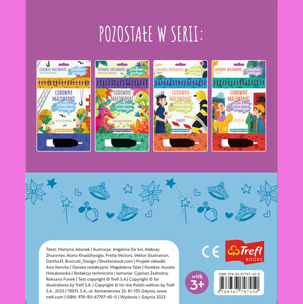 Książka aktywizująca Księżniczki, wróżki, syrenki. Cudowne malowanki z pisakiem wodnym