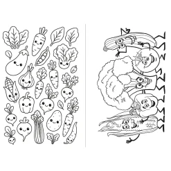 Książka aktywizująca Owoce i warzywa, kolorowanka
