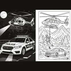 Książka aktywizująca Pojazdy ratunkowe, kolorowanka