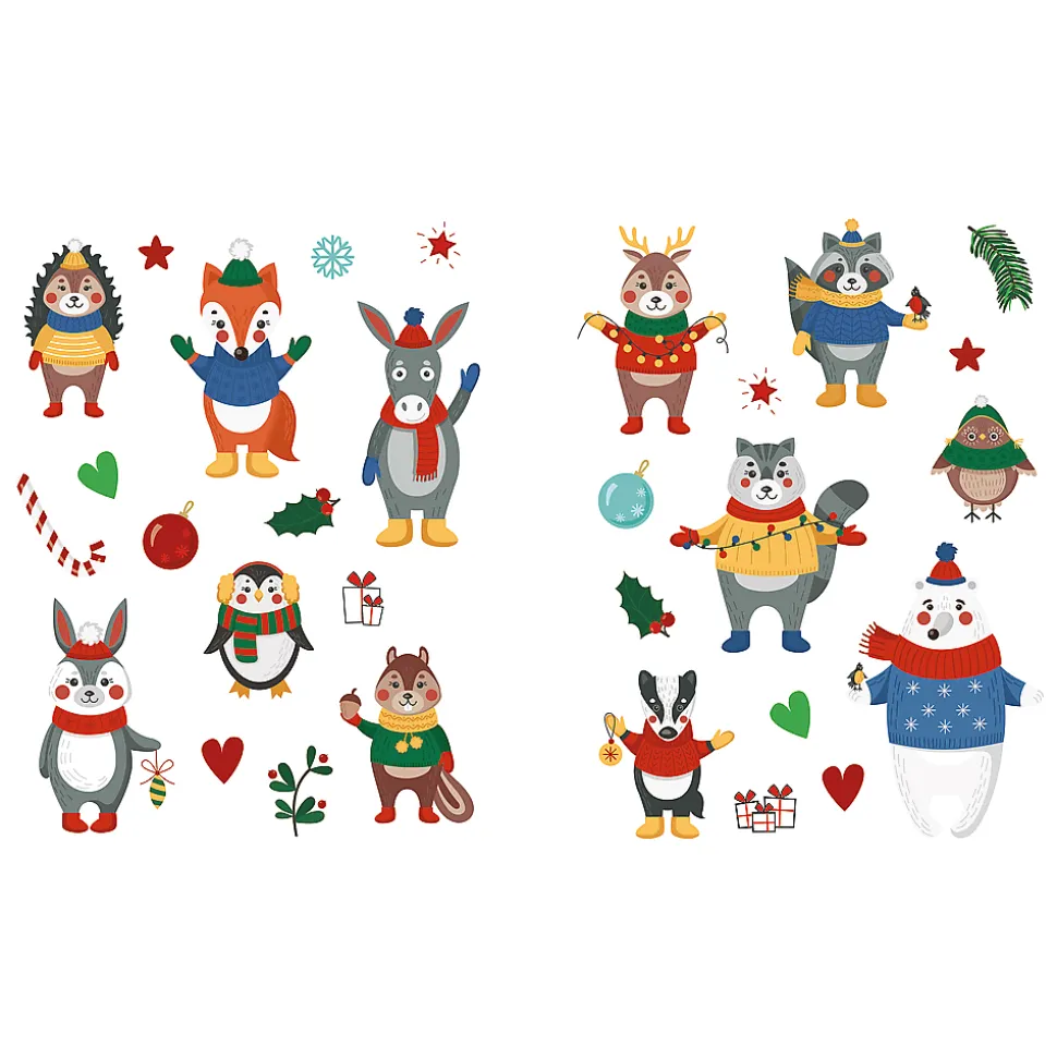 Książka aktywizująca Rodzina Treflików: Trefliki Ratują Święta. Wycinanki naklejkowe. Zwierzęta