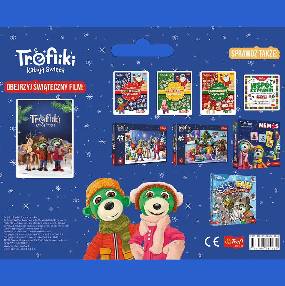 Książka aktywizująca Rodzina Treflików: Trefliki Ratują Święta. Świąteczny giga notes z naklejkami