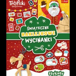 Książka aktywizująca Rodzina Treflików: Trefliki Ratują Święta. Wycinanki naklejkowe. Etykiety
