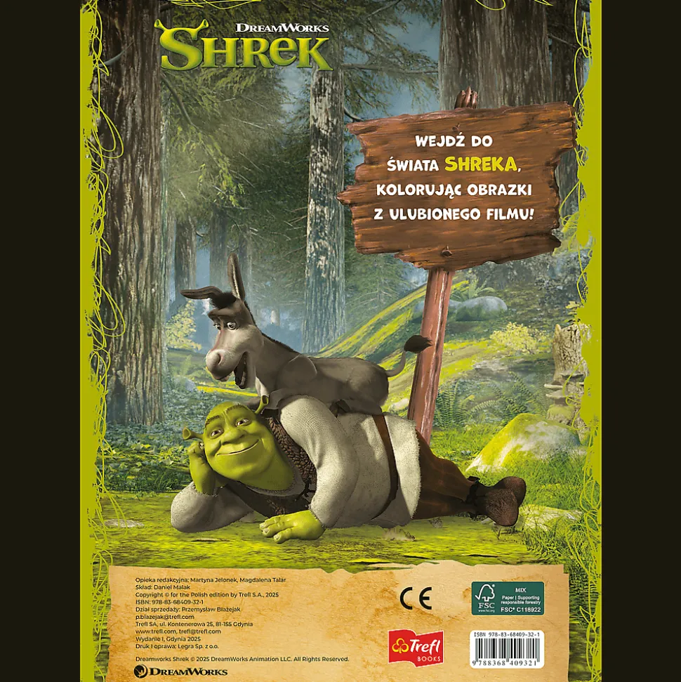 Książka aktywizująca Shrek, kolorowanki