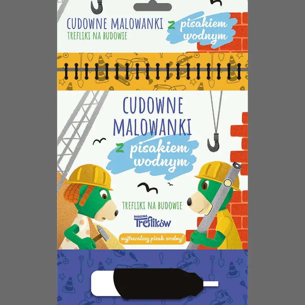 Książka aktywizująca Trefliki na budowie. Cudowne malowanki z pisakiem wodnym