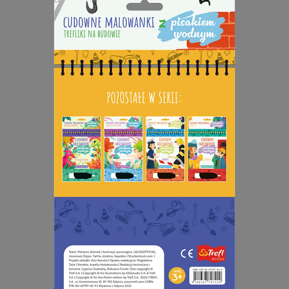 Książka aktywizująca Trefliki na budowie. Cudowne malowanki z pisakiem wodnym