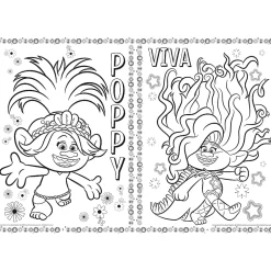 Książka aktywizująca Trolls, kolorowanka