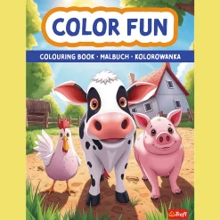 Książka aktywizująca Zwierzęta na farmie, kolorowanka