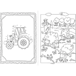 Książka aktywizująca Zwierzęta na farmie, kolorowanka