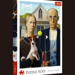 Puzzle 500 el. American Gothic: Psia Edycja