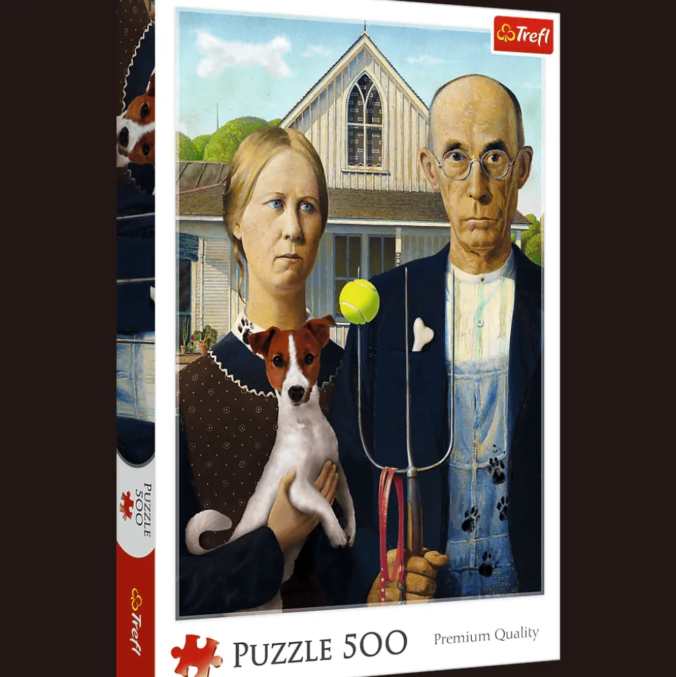 Puzzle 500 el. American Gothic: Psia Edycja