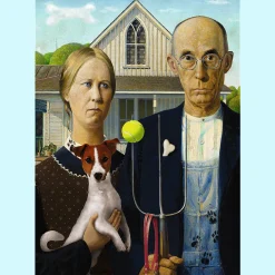 Puzzle 500 el. American Gothic: Psia Edycja