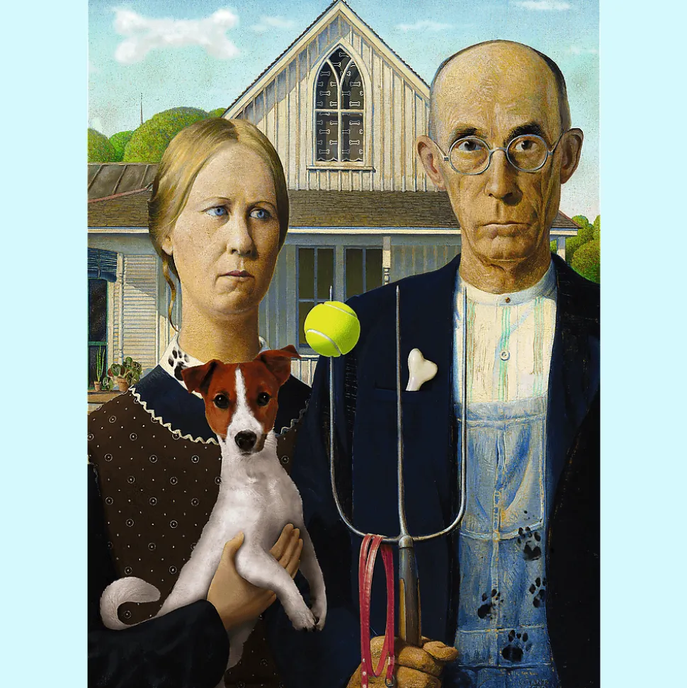 Puzzle 500 el. American Gothic: Psia Edycja