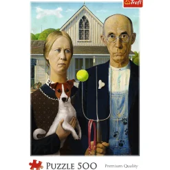 Puzzle 500 el. American Gothic: Psia Edycja