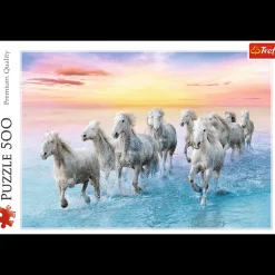 Puzzle 500 el. Białe konie w galopie