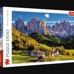 Puzzle 1500 el. Dolina Val di Funes, Dolomity, Włochy