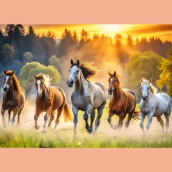 Puzzle 1500 el. Dzikie konie