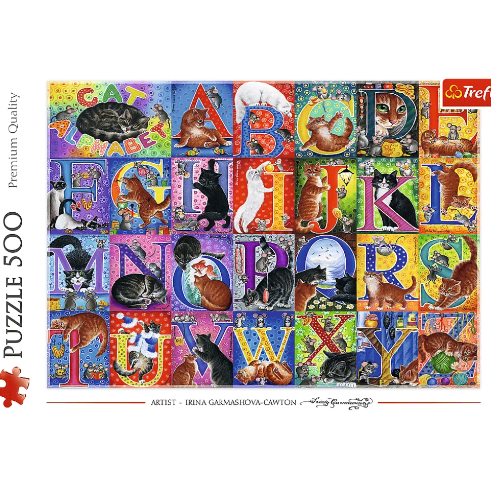 Puzzle 500 el. Koci alfabet