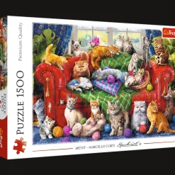 Puzzle 1500 el. Kociaki na sofie