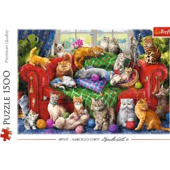 Puzzle 1500 el. Kociaki na sofie