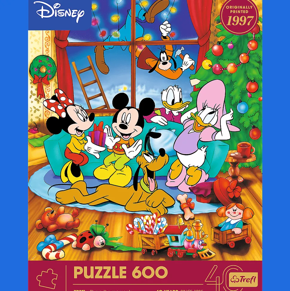 Puzzle 600 el. 40-lecie Trefl - Myszka Miki i Przyjaciele - Święta