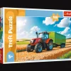 Puzzle 100 el. Maszyny rolinicze - traktor z przyczepą