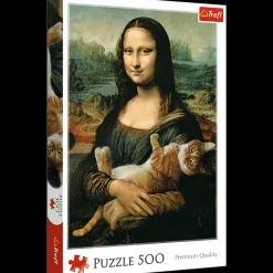 Puzzle 500 el. Mona Lisa i kot Mruczek
