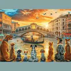 Puzzle 1000 el. Pieski w Wenecji