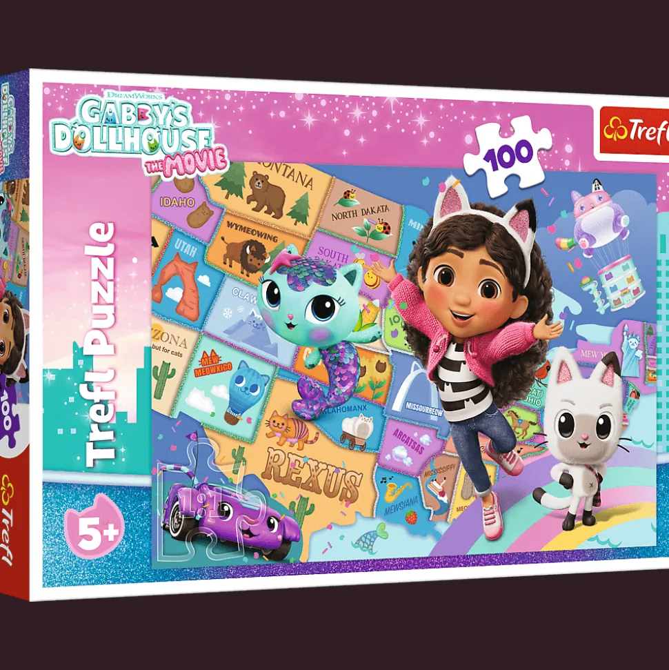 Puzzle 100 el. Przyjaźń w kocim domku, Koci Domek Gabi